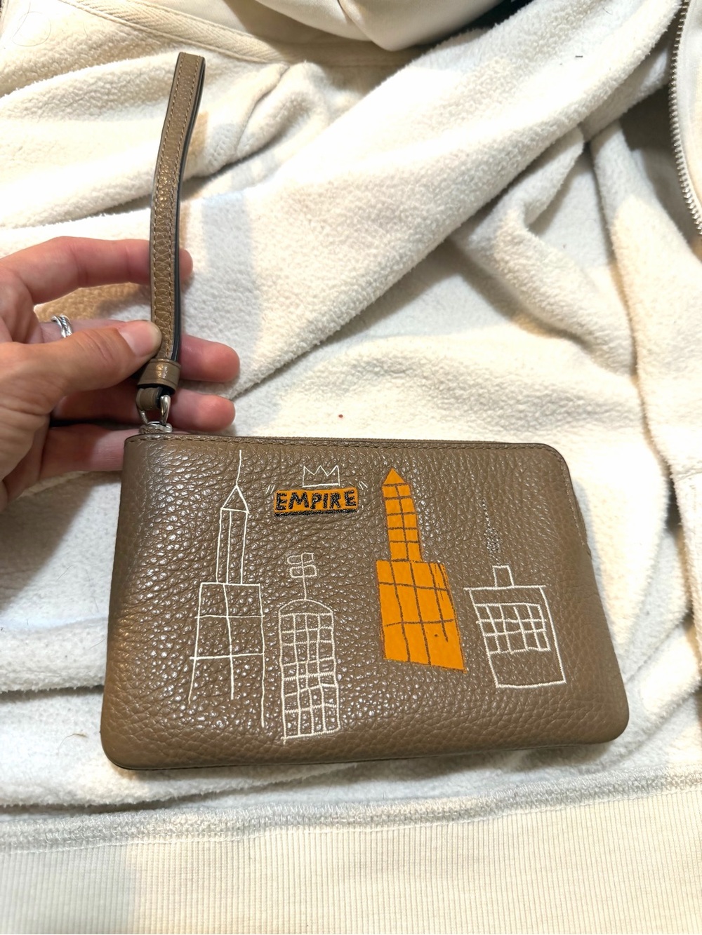 Coach X Jean-Michel Basquiat Corner Zip Wristlet Leather Elm Multi C5992